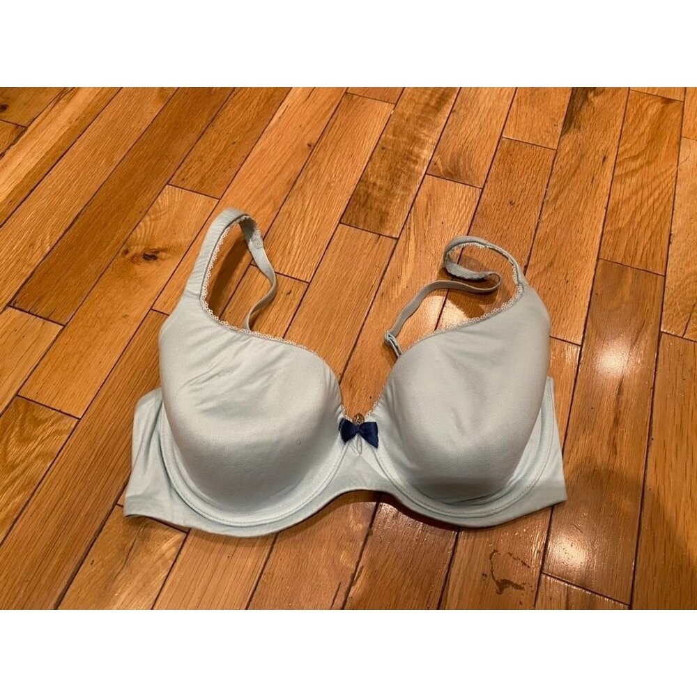 Victorias Secret Light Blue Lined Demi‎ Bra Sz 32DD Underwire & Adjustable Strap